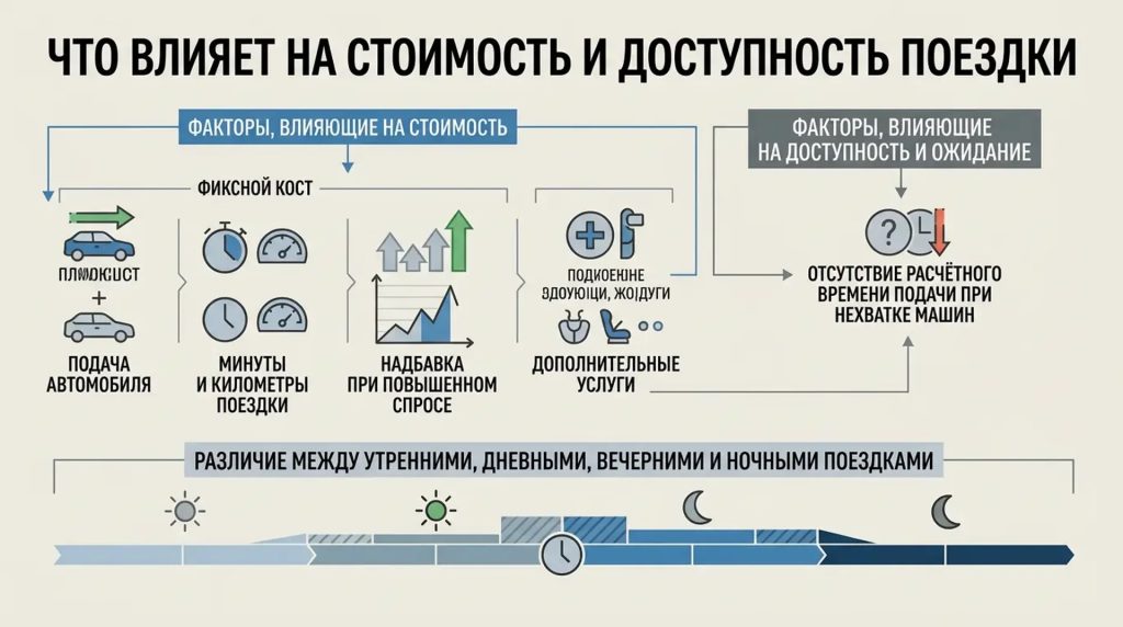 Что влияет на стоимоть и доступность поездки